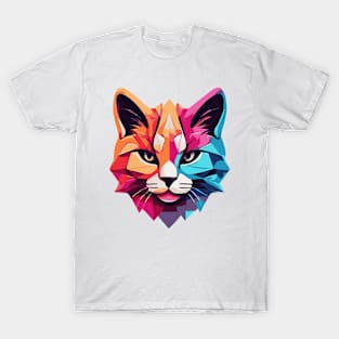 Colorful Geometric Cat T-Shirt